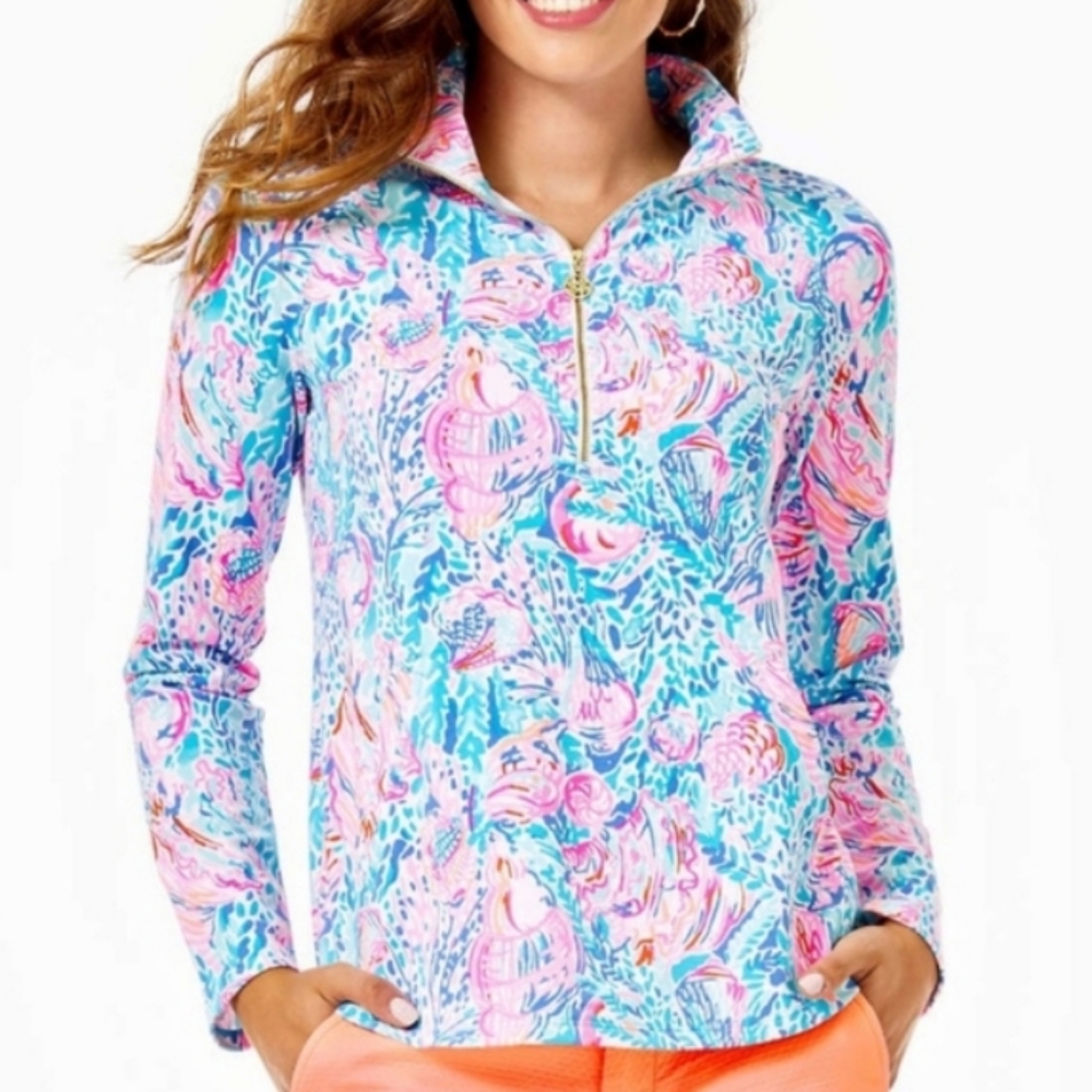 Lilly Pulitzer Skipper Popover in Treasure Trove Print Pullover UPF 50 + Size M - Picture 2 of 14